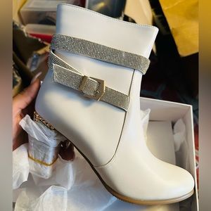 White sparkly boots